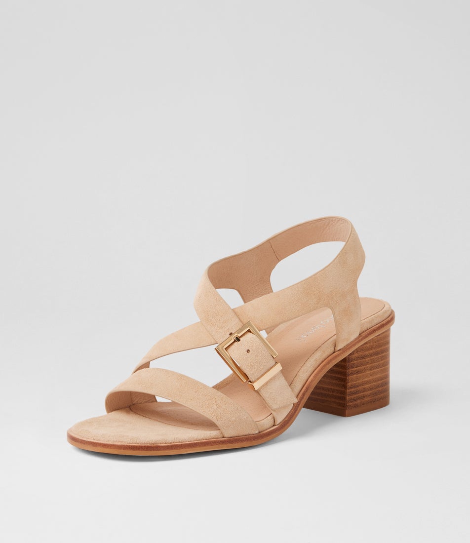 Acola Latte Natural Suede Sandals