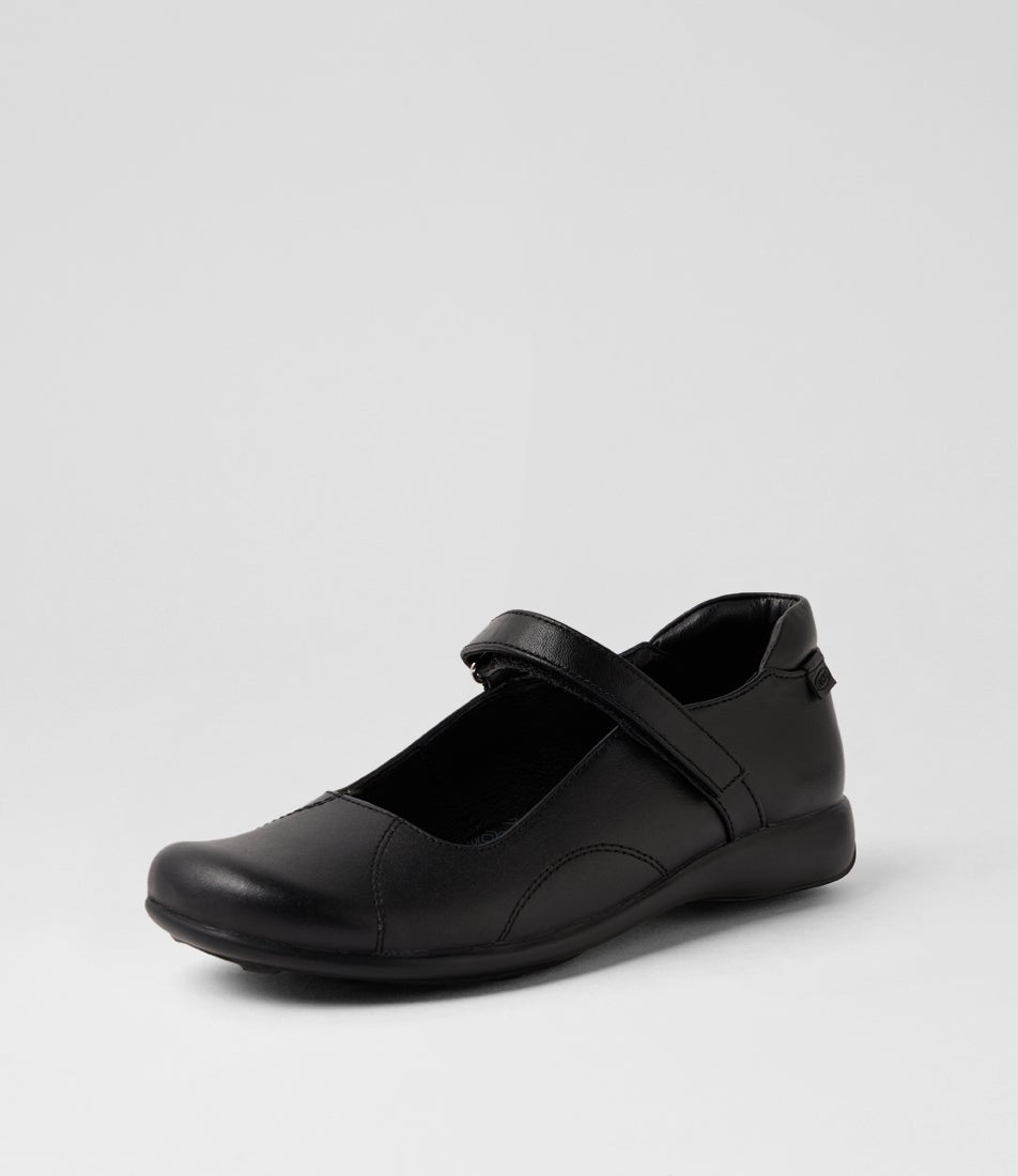 Madras 2 Senior Black Leather School Shoes