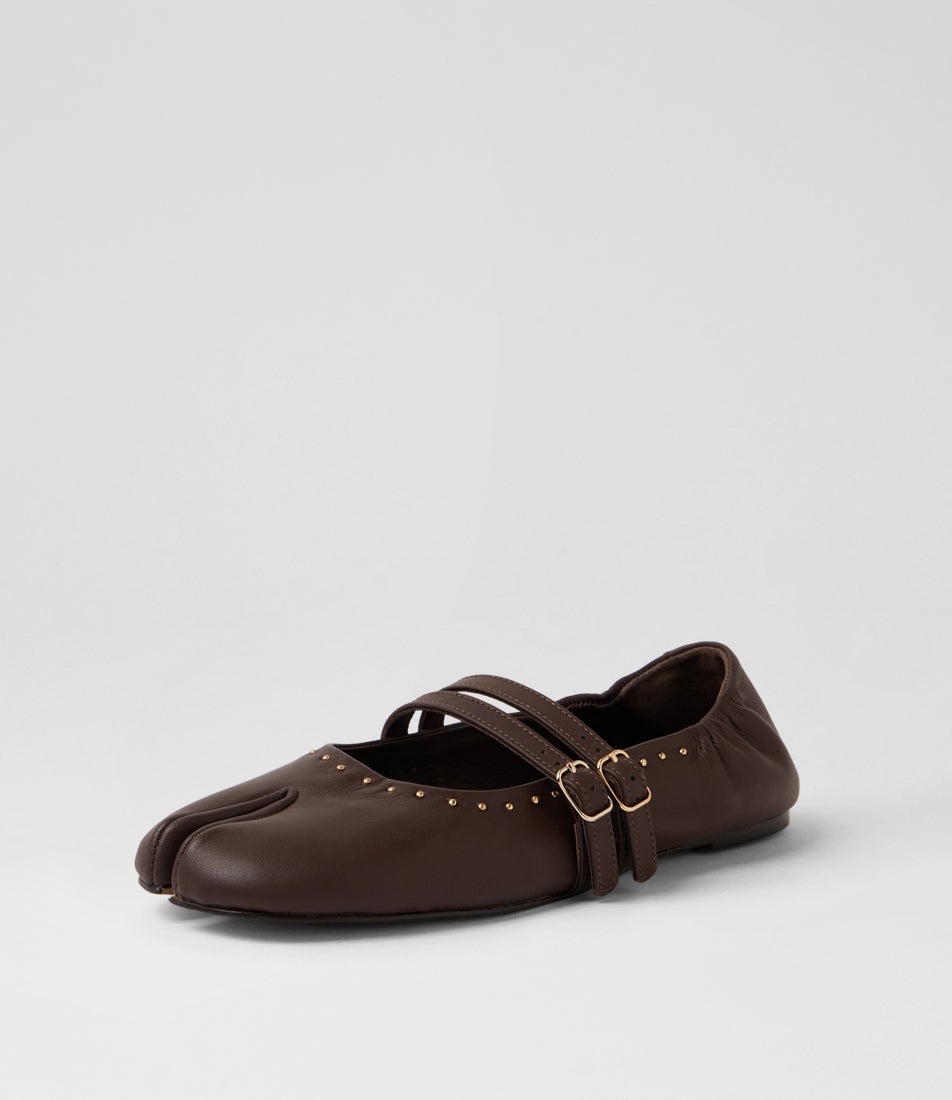 Semm-Ie Coffee Bean Soft Leather Mary Janes