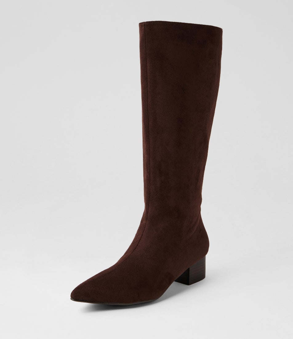 Steevie Chocolate Microsuede Knee High Boots Steevie Chocolate Microsuede Knee High Boots