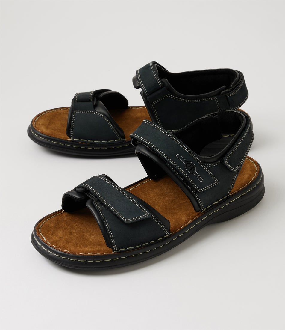 Rafe Ocean Schwarz Leather Sandals