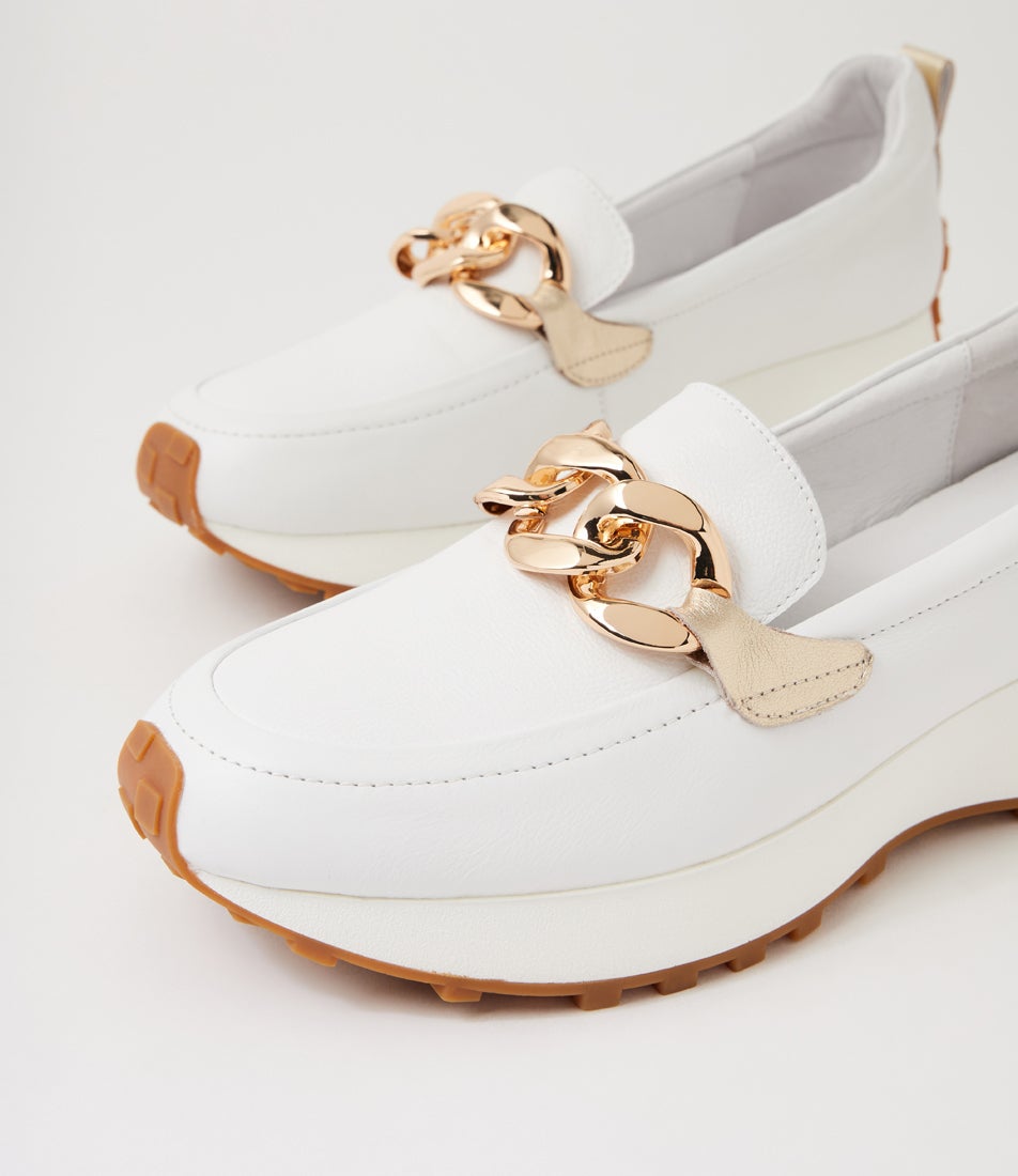Zaphas White Gold Leather Loafers Zaphas White Gold Leather Loafers