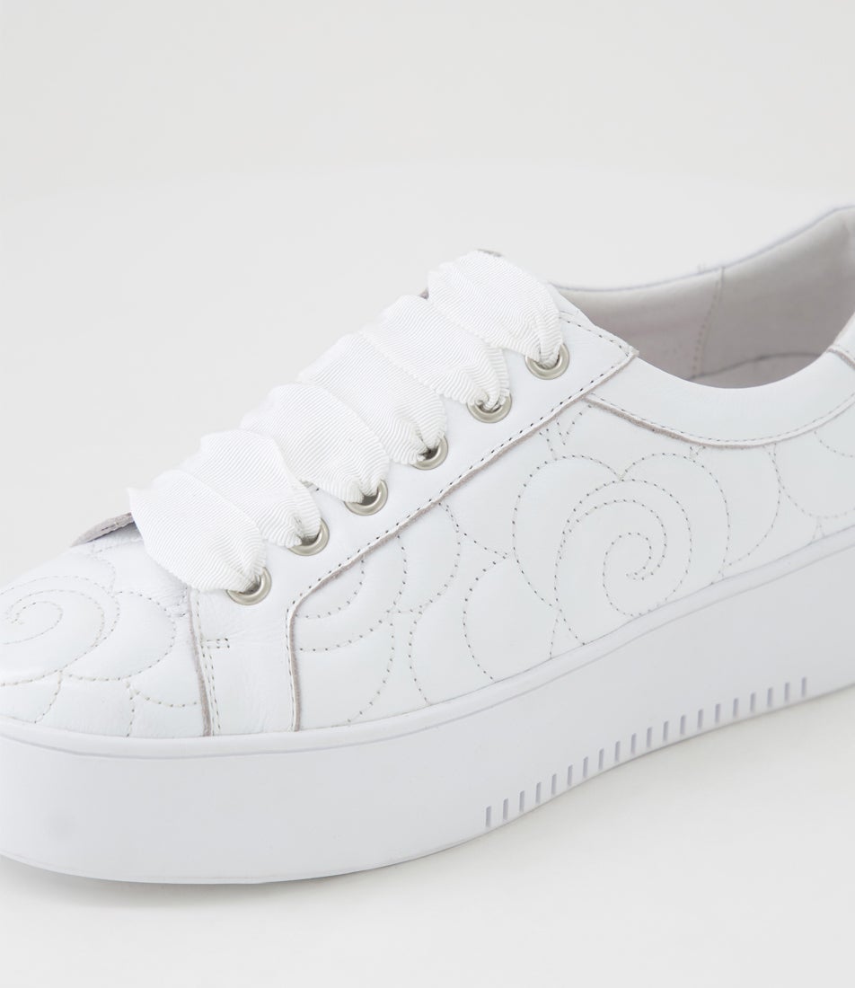 Whoopi White Leather Sneakers
