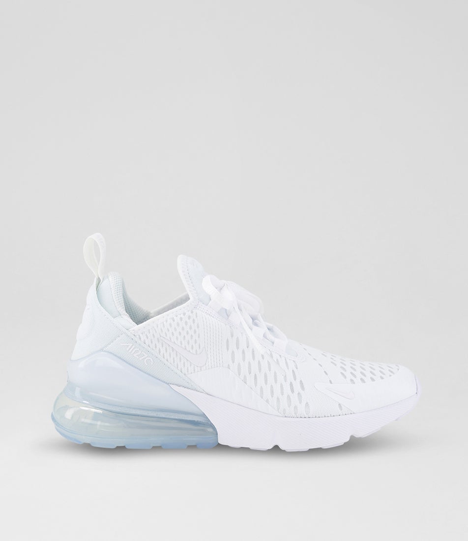 Air Max 270 Youth White Metallic Silver Mesh Sneakers