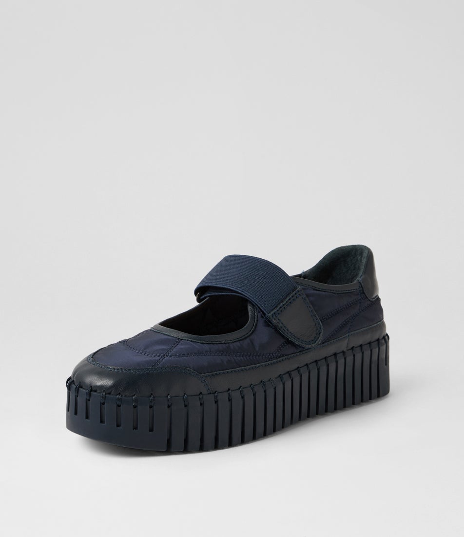 Bano Navy Leather Mary Janes