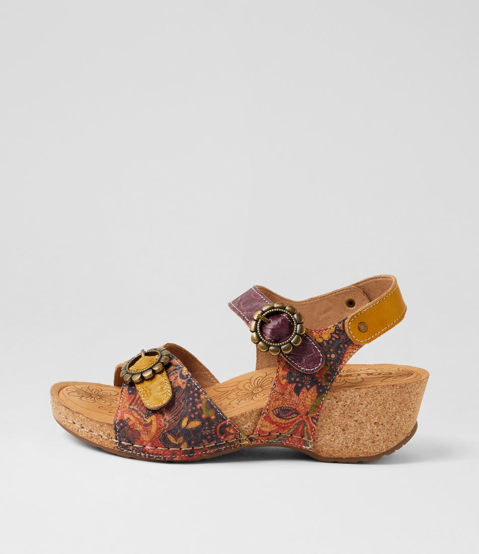 Judah Yellow Purple Leather Heeled Sandals Judah Yellow Purple Leather Heeled Sandals