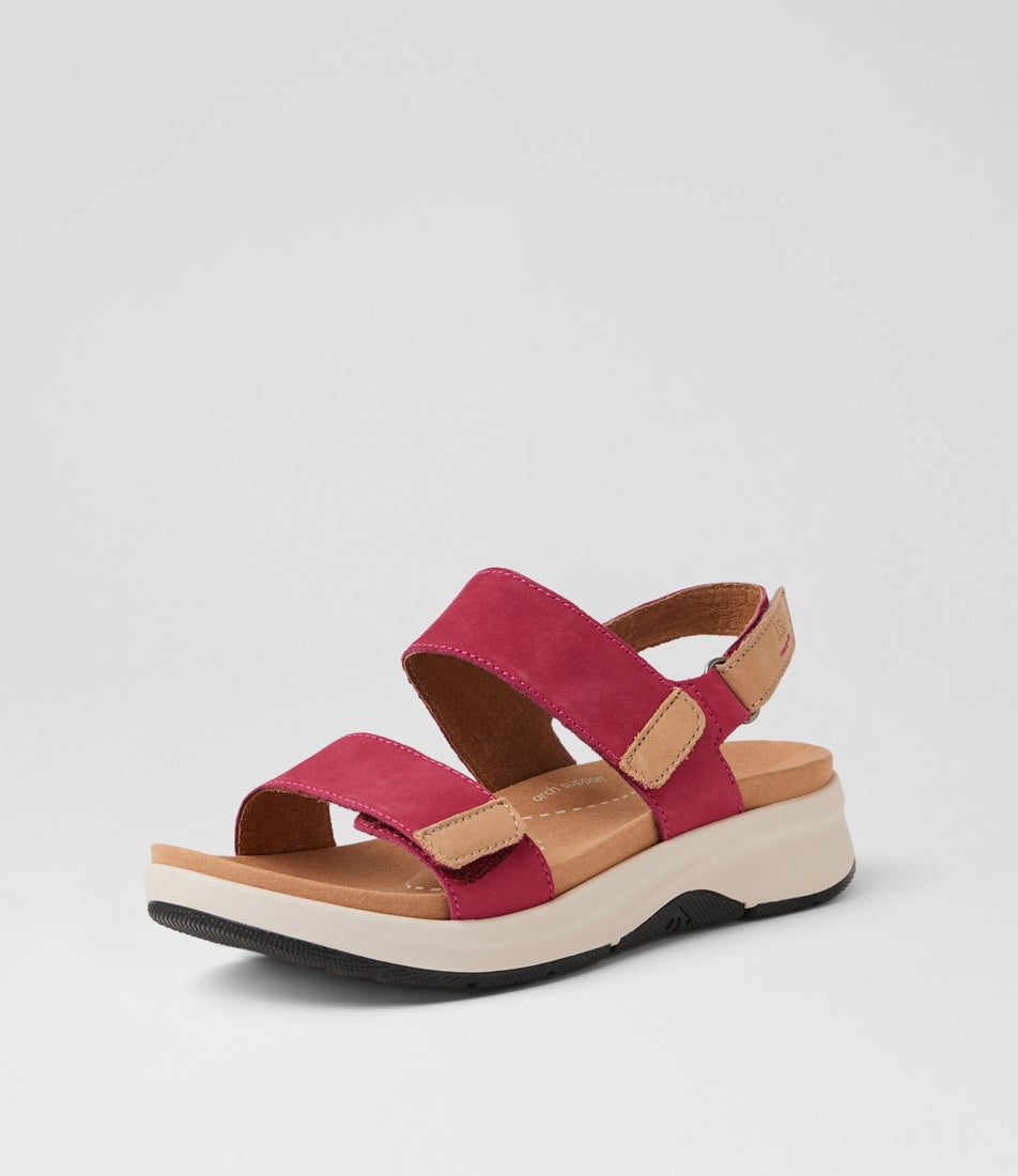 Estelle 04 Pink Kombi Suede Sandals