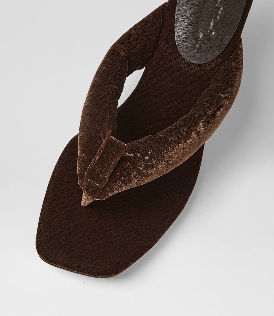 Heedee Choc Velvet Sandals