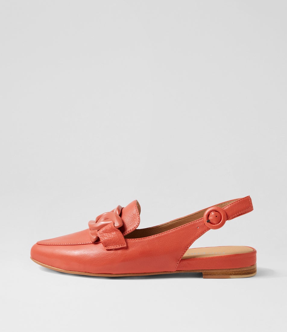 Favillas Burnt Orange Leather Slingbacks