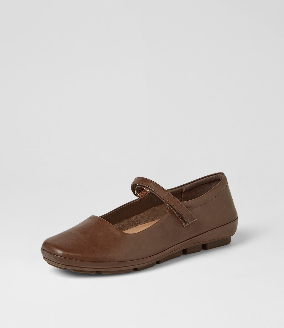 Valuable Dark Brown Leather Flats