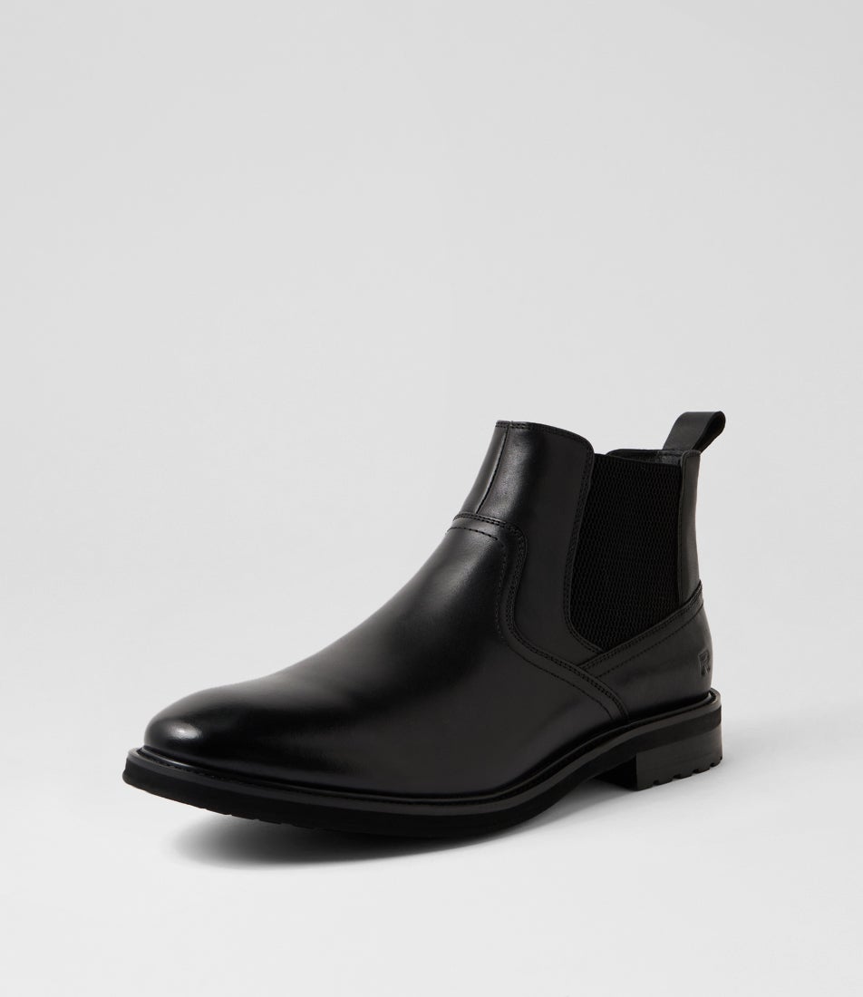 Bagon Black Leather Ankle Boots