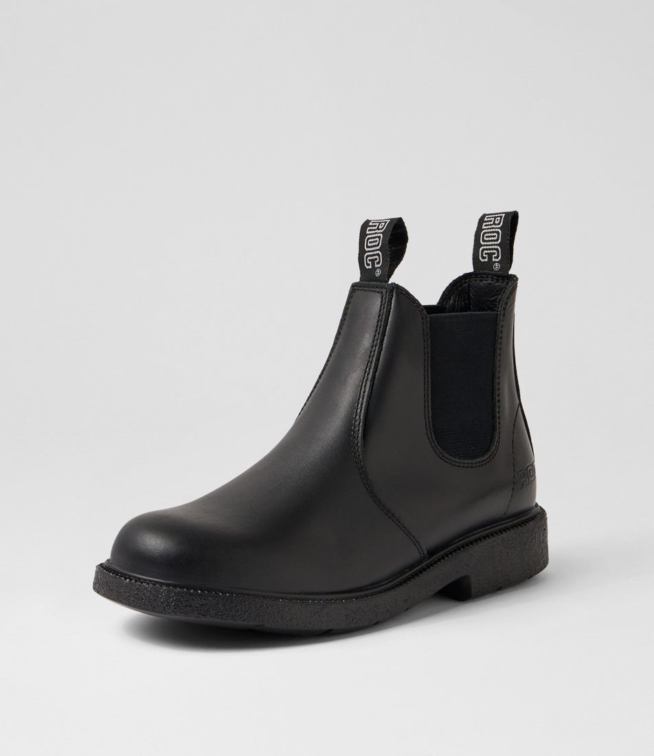 Jeepers Youth Black Leather Desert Boots