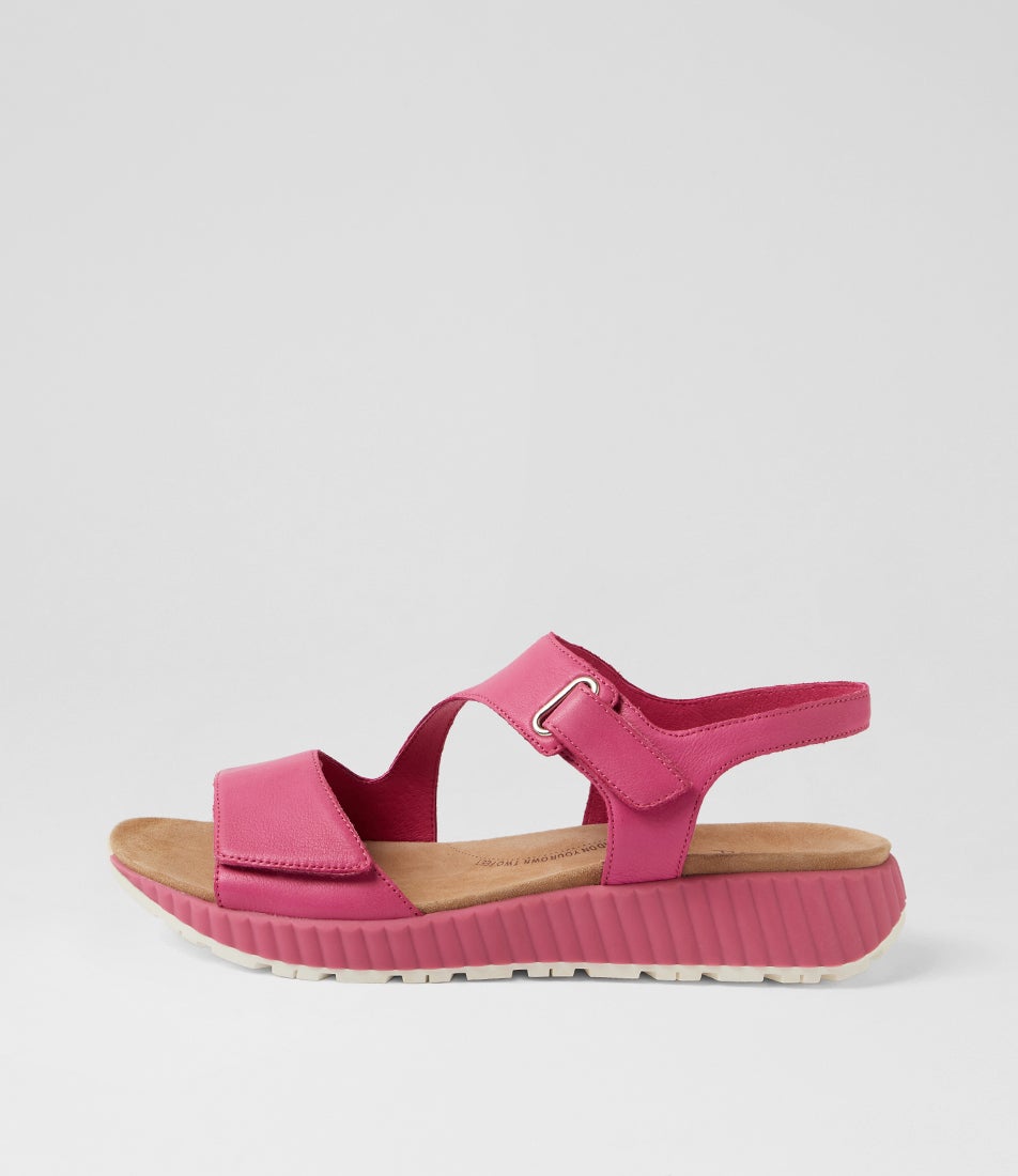 Lanne W Fuchsia Leather Sandals