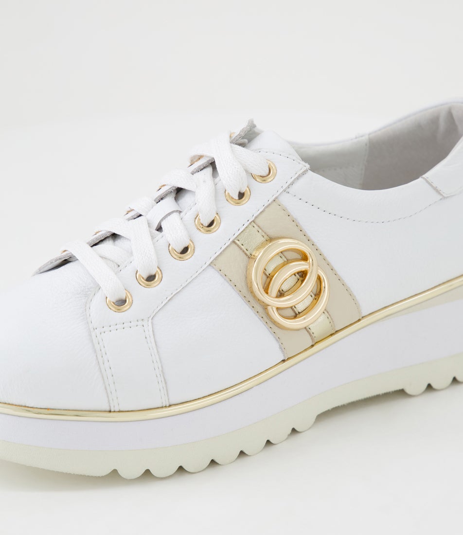 Coralia White Milk Leather Lace Up Sneakers