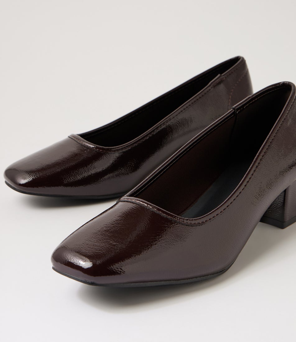 Sussex Port Crinkle Patent Pu Pump Heels