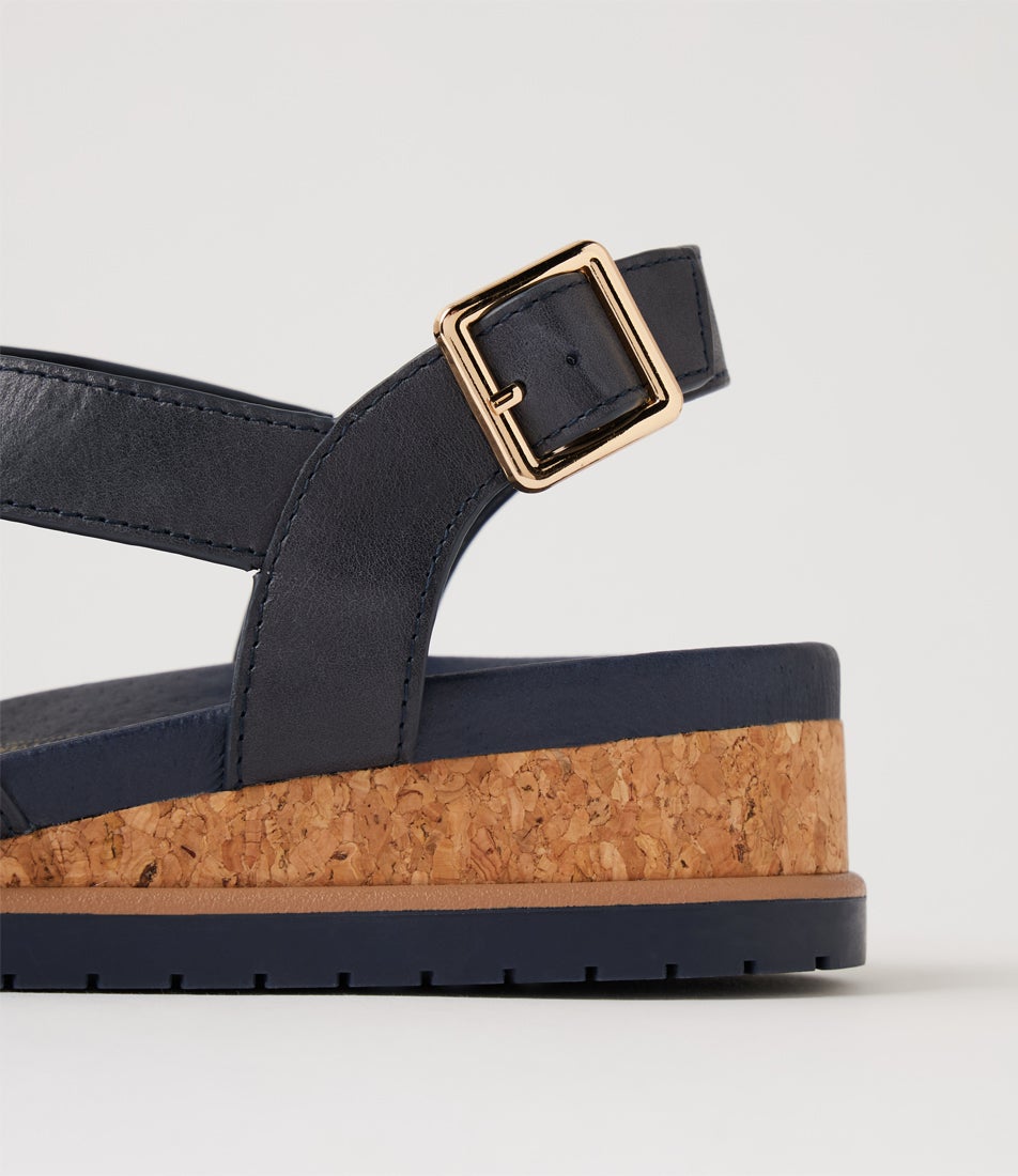 Viesto W Navy Leather Sandals
