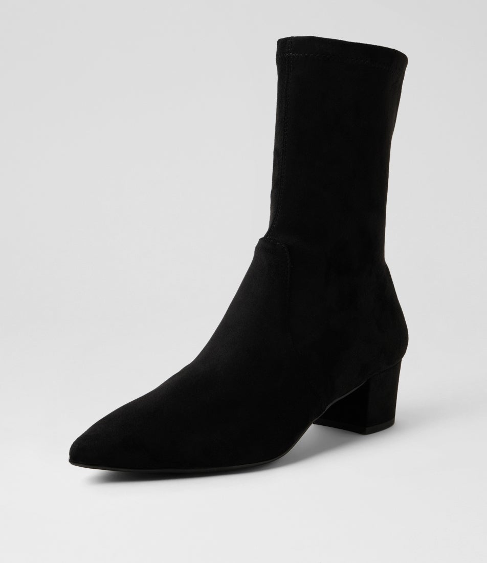 Atlanta Black Microsuede Ankle Boots
