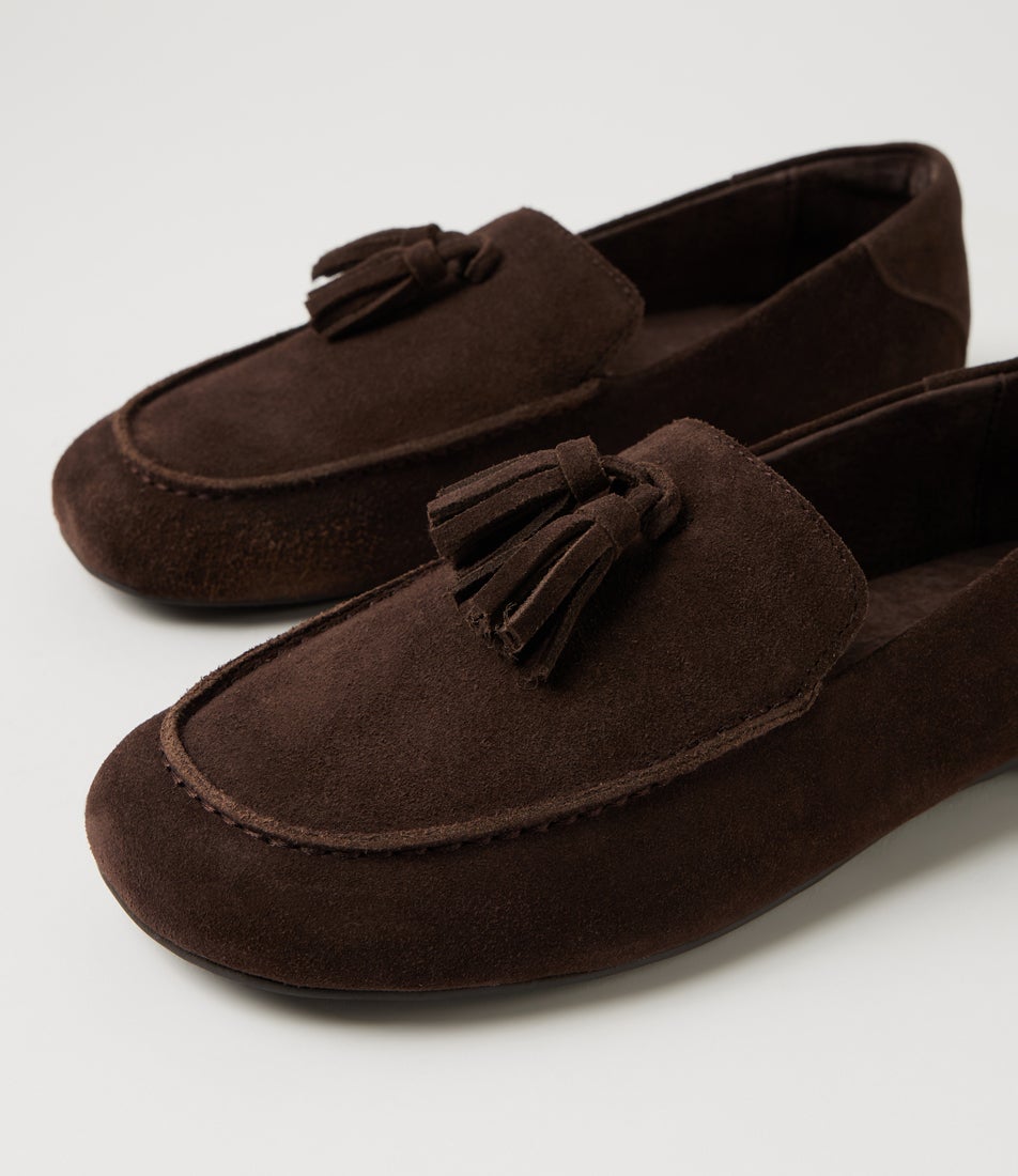Dion Bitter Chocolate Suede Loafers