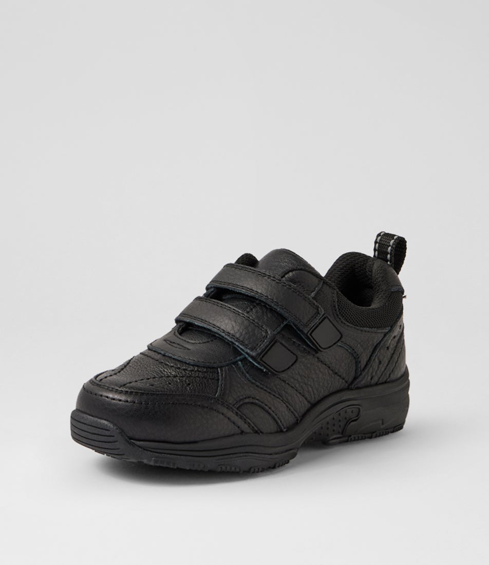 Hype Junior E Adjustable Black Leather Sneakers