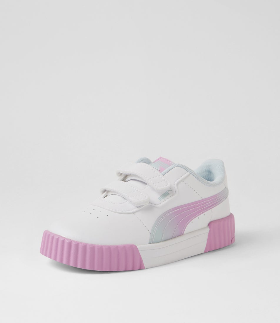 Carina 3 Toddler White Mauve Glow Lace Up Sneakers