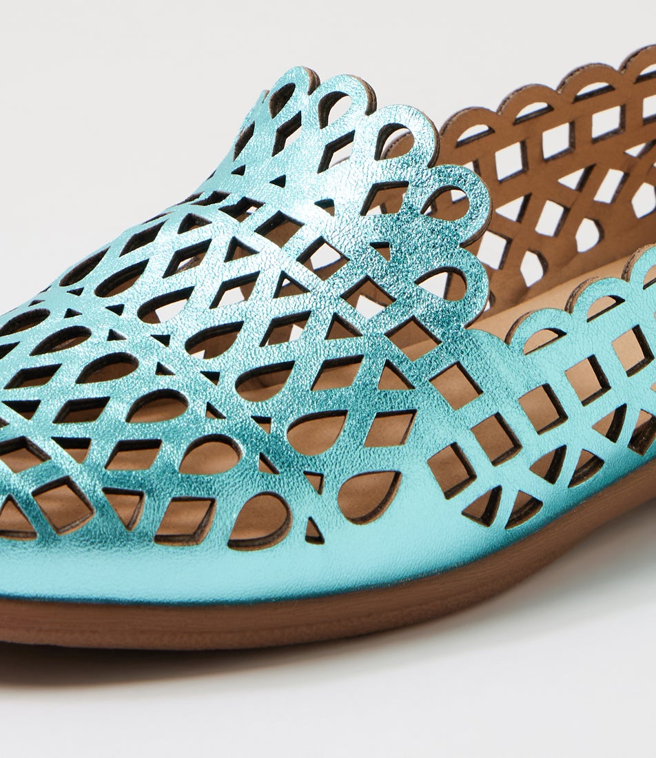 Hadelys Aqua Metallic Leather Loafers Hadelys Aqua Metallic Leather Loafers