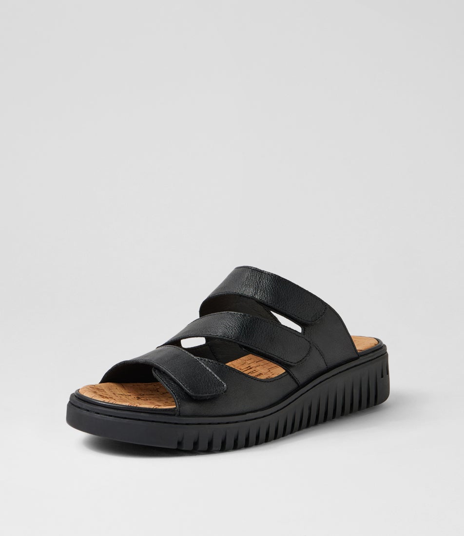 Idash Black Leather Sandals