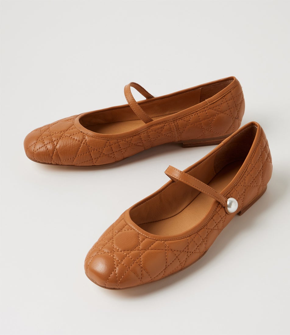 Morli Dark Tan Leather Mary Janes