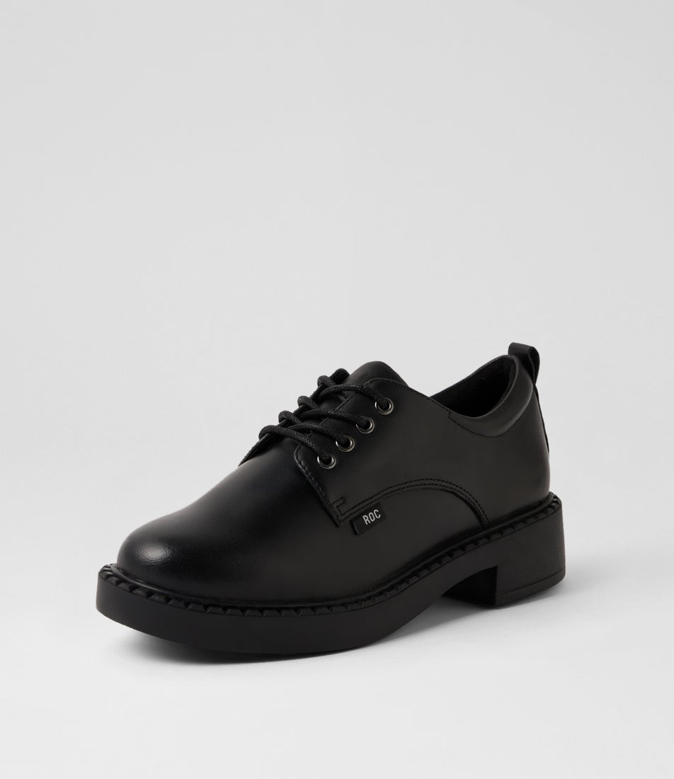 Brixton Senior Black Leather Lace Up Heels
