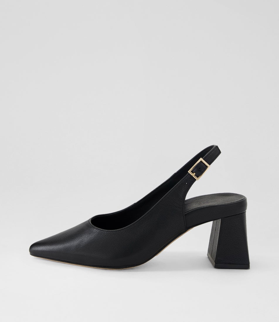 Wendye Black Leather Heels Wendye Black Leather Heels