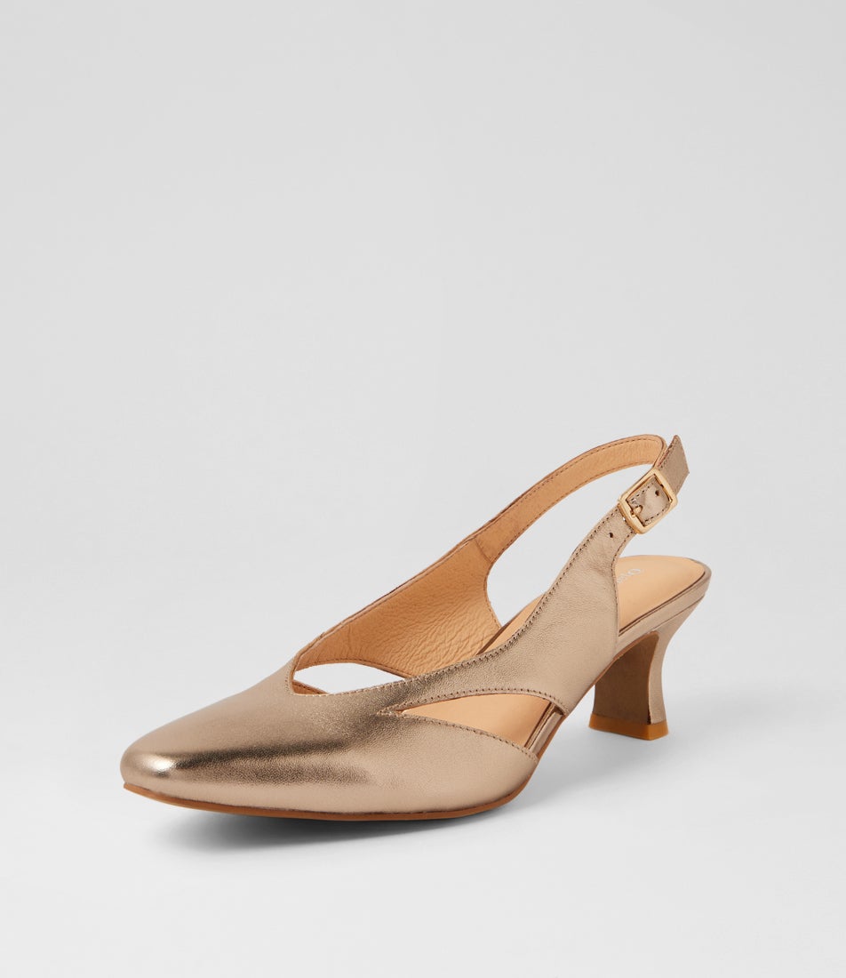 Candas Champagne Leather Heels