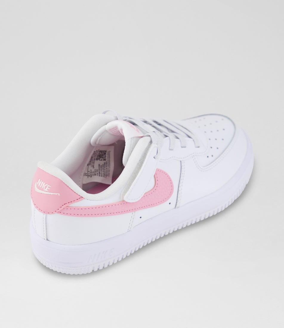 Air Force 1 Junior White Pink Rise Leather