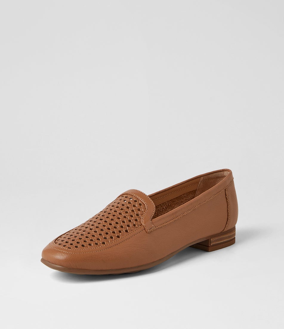 Tillis Dark Tan Leather Flat Shoes