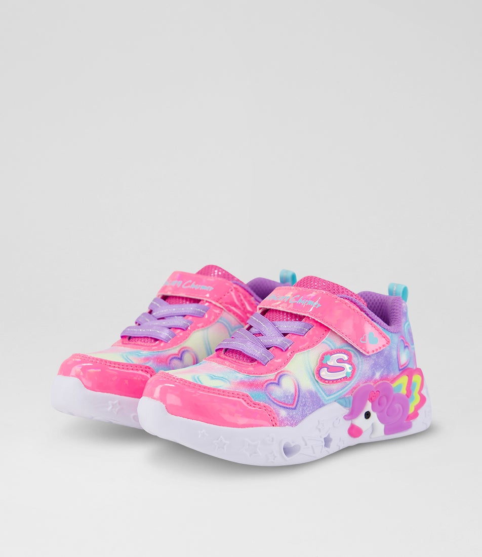 Unicorn Charmer Lil Heart Sparkles Toddler Pink Multi Fabric Slip On Sneakers