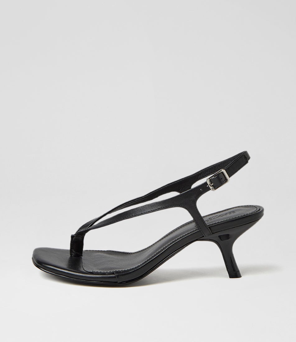 Holi Black Leather Sandals