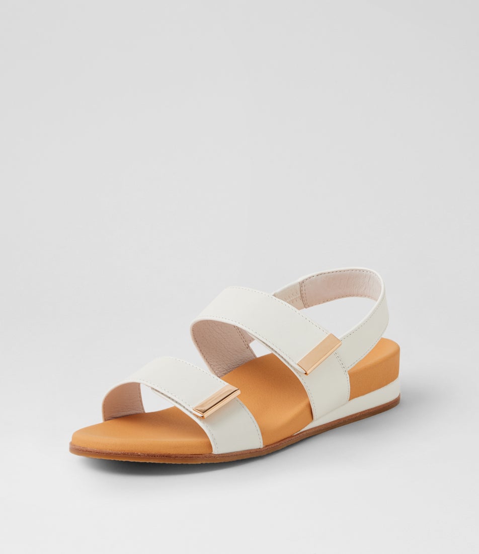 Funkie White Leather Sandals