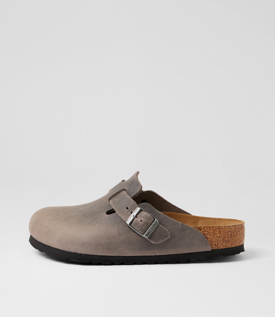 Boston Soft Footbed Iron Oiled Leather Flat Shoes