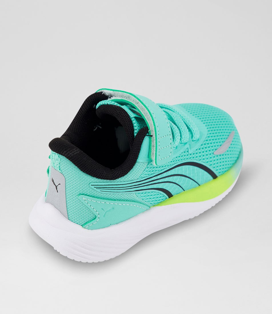 Pounce Lite Toddler Mint Silver Black Lime White Mesh Sneakers
