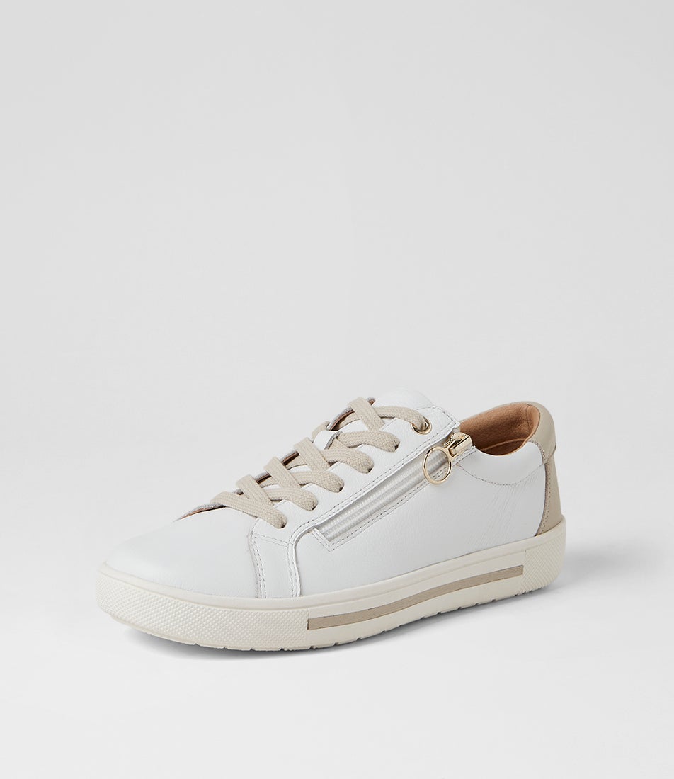 Errinas White Rose Gold Leather Sneakers