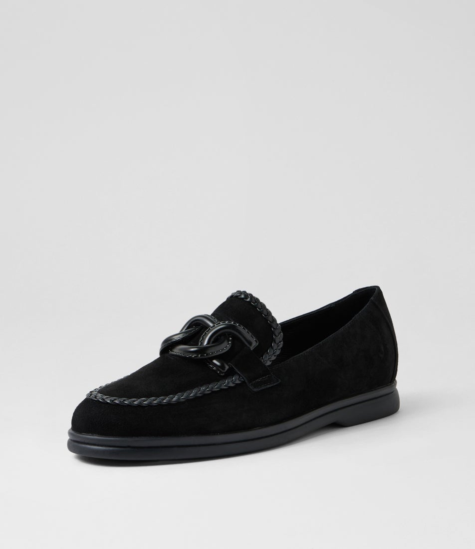 Linxea Black Suede Loafers