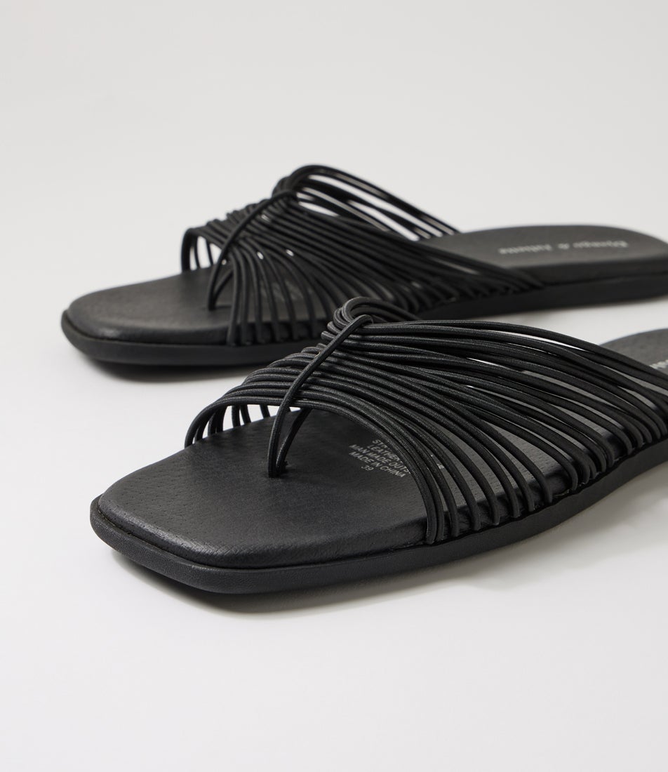 Niagra Black Elastic Sandals
