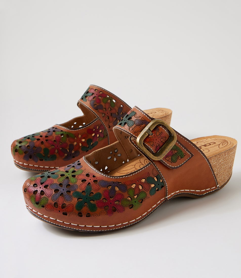 Joker Tan Multi Leather Wedges Joker Tan Multi Leather Wedges