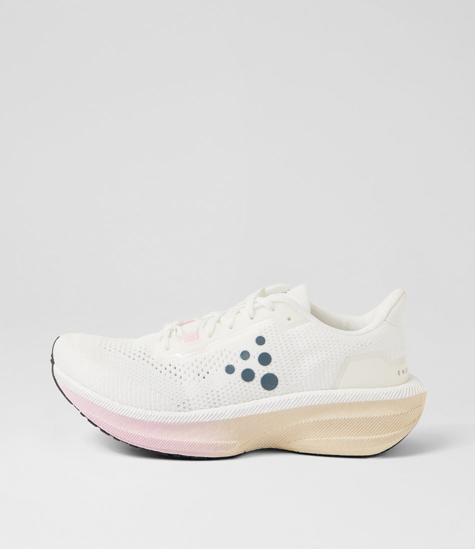 Endurance 3 W Ash White Contrast Pink Mesh Lace Up Sneakers