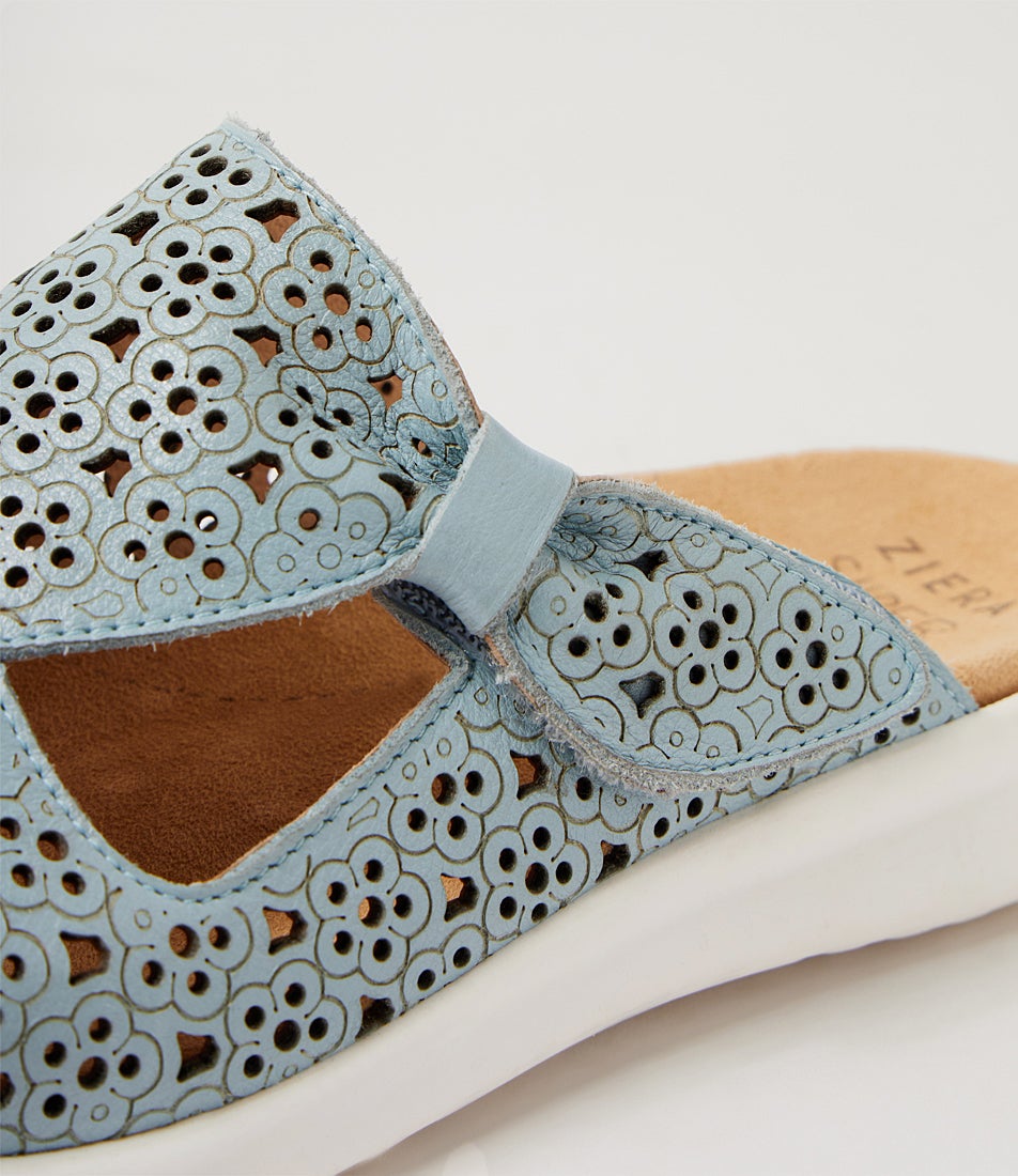 Binty Xw Denim White Leather Sandals