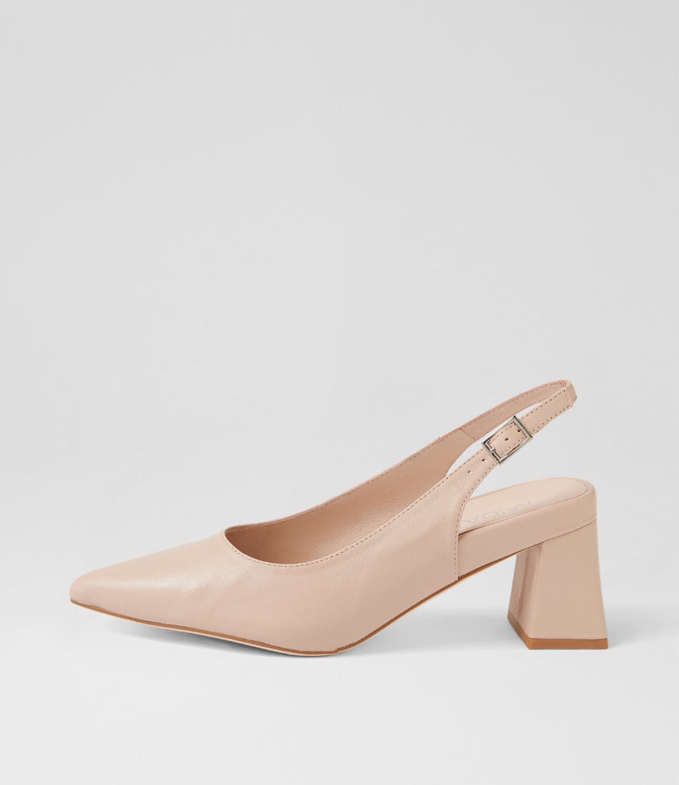 Wonda Nude Leather Slingbacks