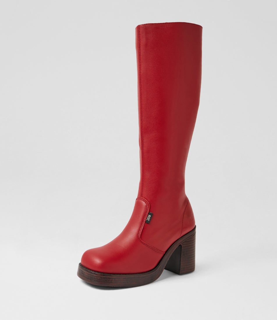 Idaho Red Leather Knee High Boots