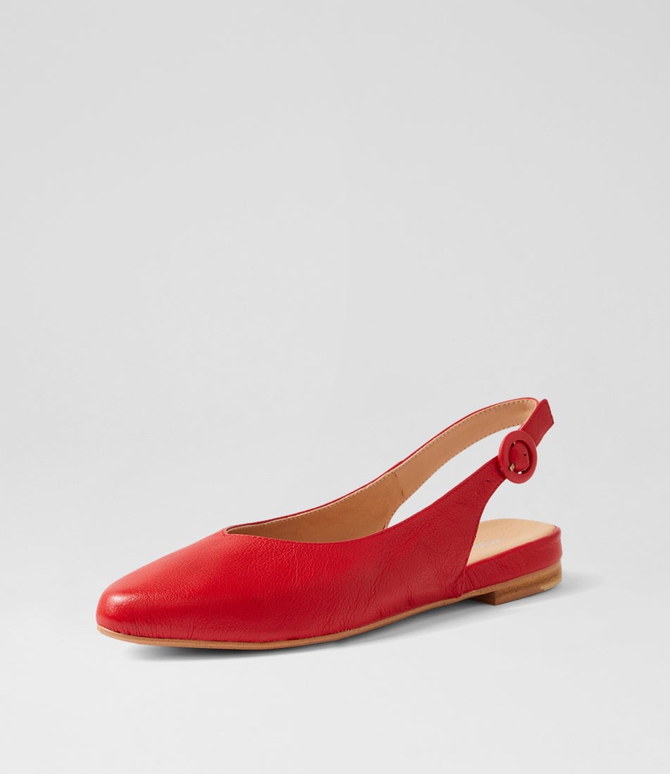 Fairy New Red Leather Slingbacks