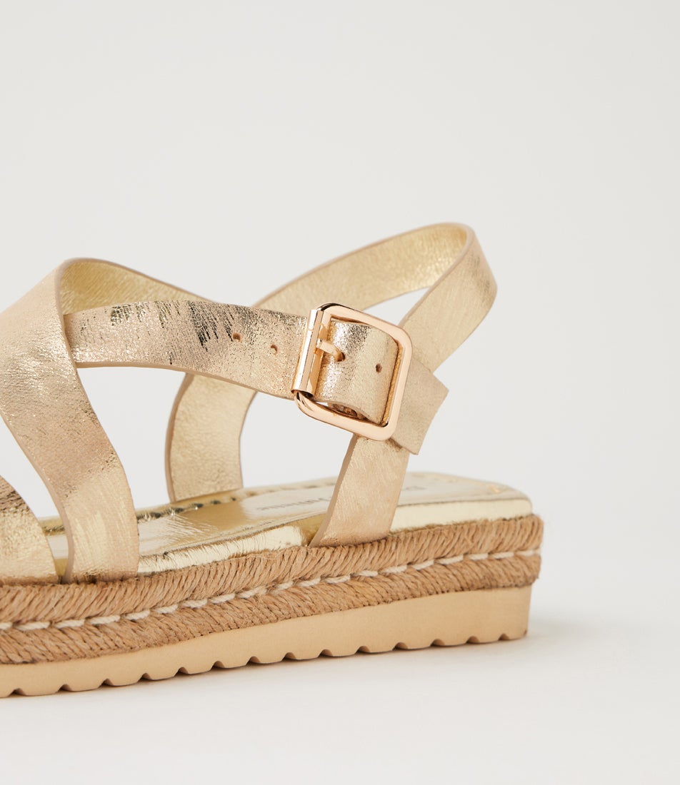 Siu Old Gold Leather Sandals
