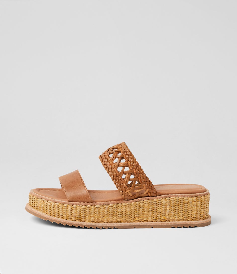 Valentia Tan Natural Rope Leather Sandals