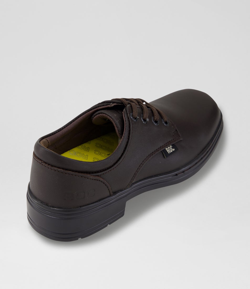 Larrikin Junior Brown Leather Lace Up School Shoes