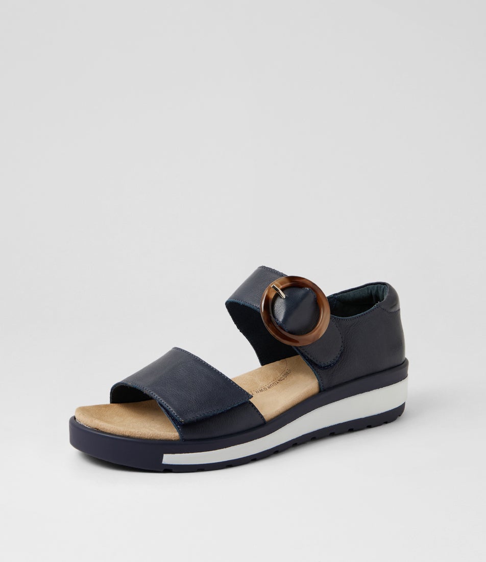 Gerla W Navy Leather Sandals